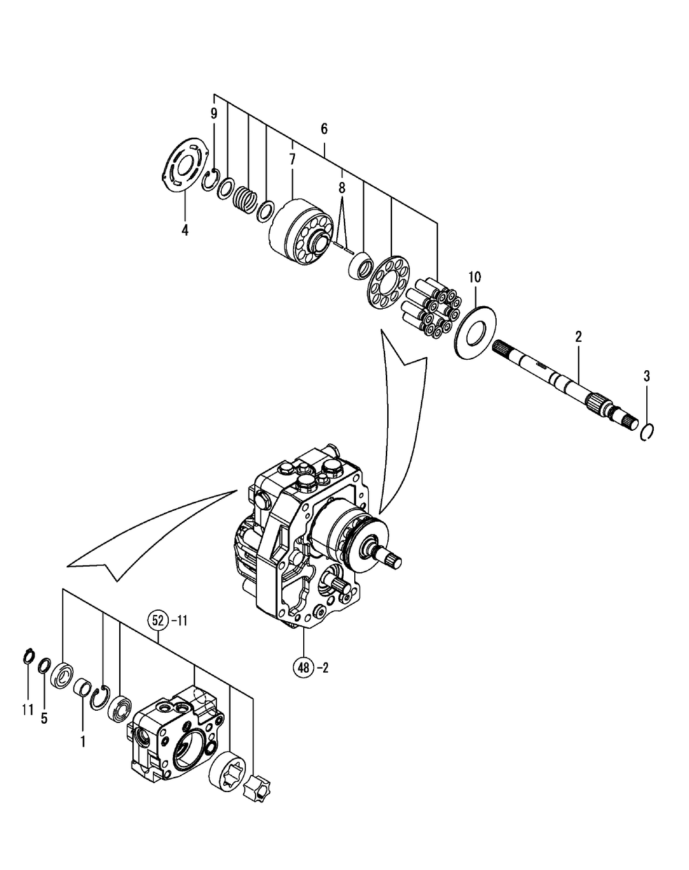 Pump Diagram and Parts List for SX3100 54ALB4S727-54ALB4SW727-54ALB4SX727-54ALB4SY727-54ALB4SZ727-54AMB4S727-54AMB4SW727-54AMB4SX727-54AMB4SY727-54AMB4SZ727 Cub Cadet Lawn Tractor